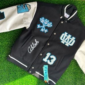 *SOLD* OFF WHITE VARSITY JACKET